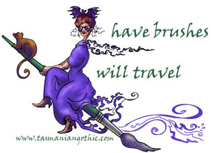 witch on paintbrush - have brush, will travel