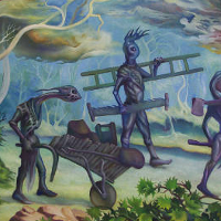 The Gardeners oil on canvas  51 cm x 92 cm