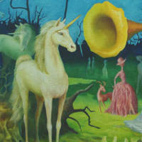 Serenading a Unicorn oil on canvas 60 cm x 76 cm