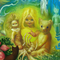 Teddy Bears Picnic oil on canvas  45 cm x 66 cm  